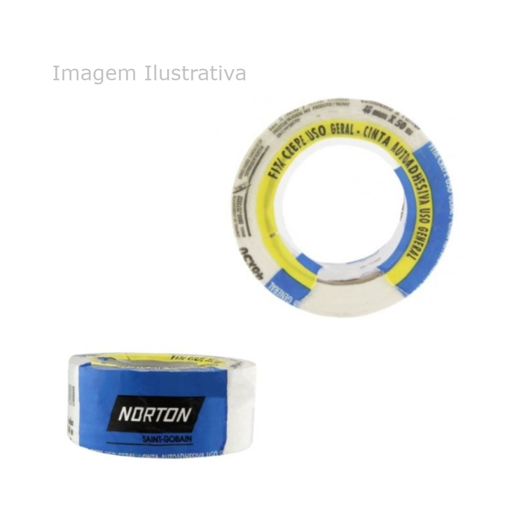 Fita crepe uso geral 48X50 br branco Norton