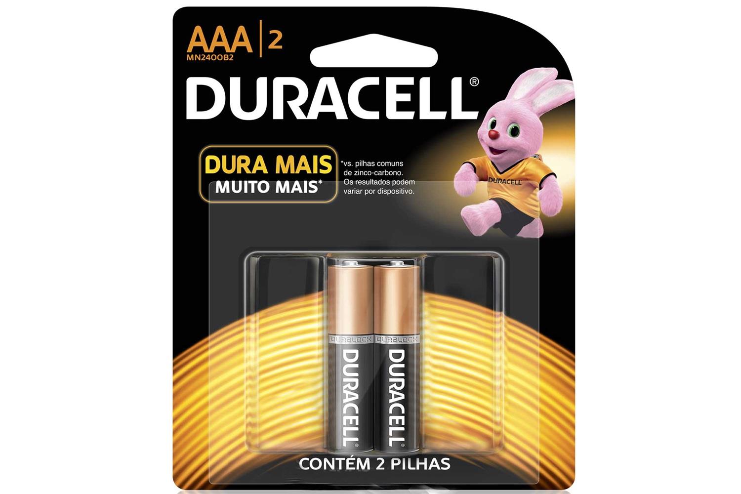Pilha Alcalina Palito 1,5V AAA com 2 unidades Duracell