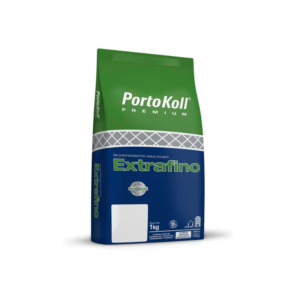 Rejunte para Porcelanato Flexível Extra Fino Corda 1kg Portokoll