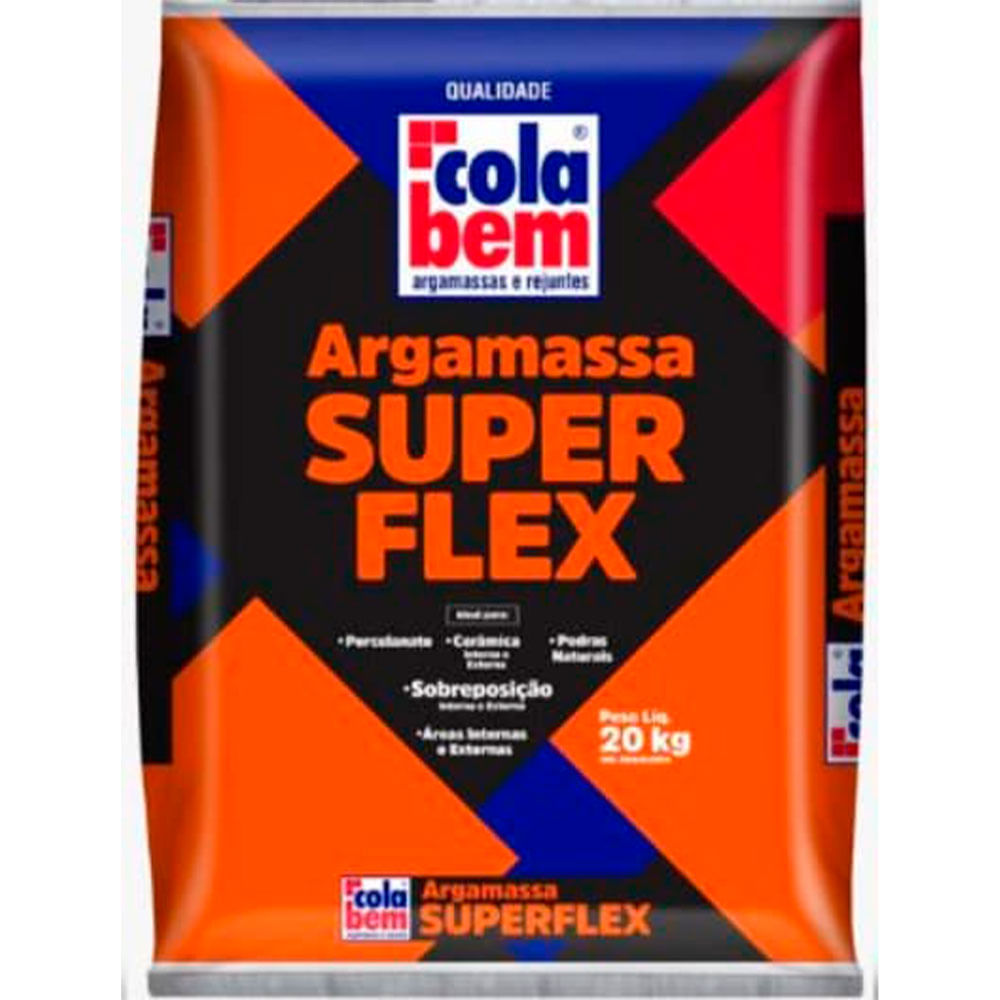 Argamassa Cimentcola Super Flex Interior e Exterior 20Kg Cinza Cola Bem