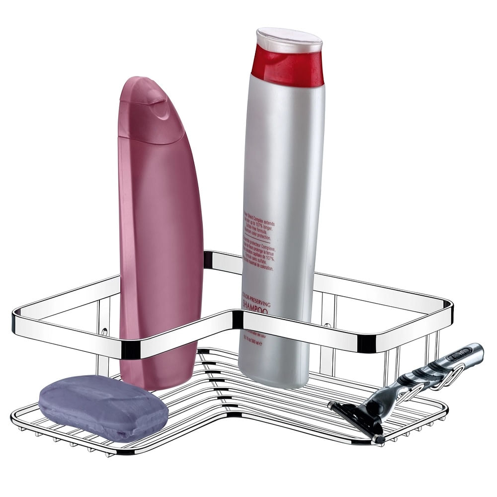 Suporte Porta Shampoo de Canto Cromado Future