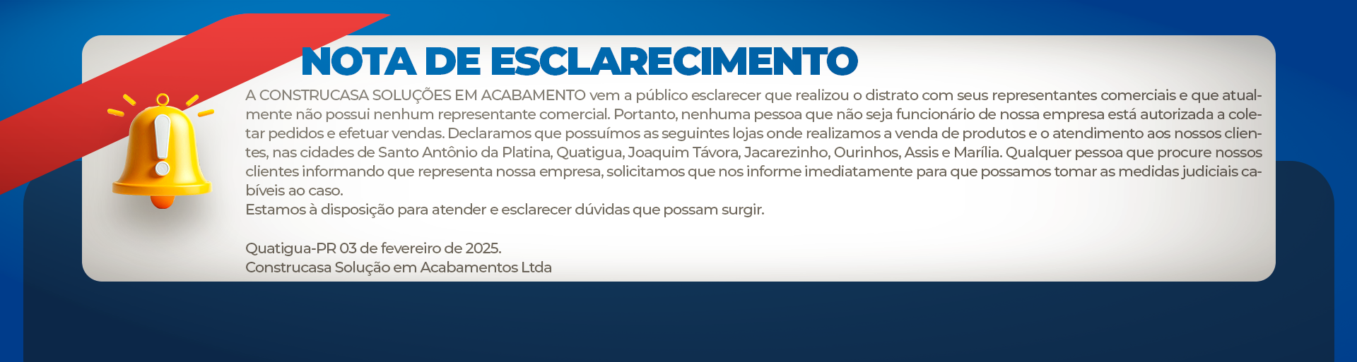 NOTA DE ESCLARECIMENTO