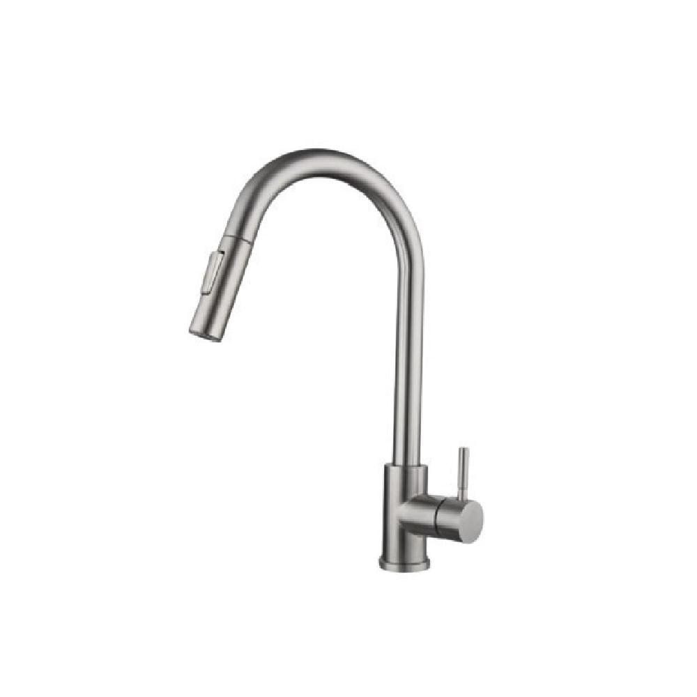 Torneira Monocomando para Cozinha Gourmet com Bica Extensível Escovado Ouse Metais